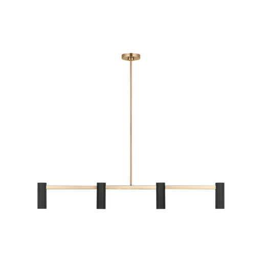 Generation Lighting Zentro Four-Light Linear Chandelier Satin Brass Bulb[s] Not Included (GLC2074SB)