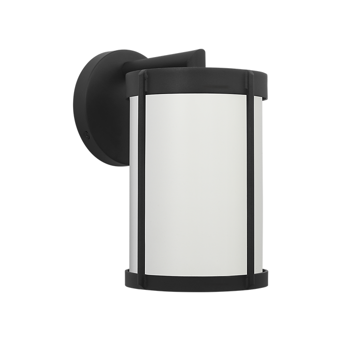 Generation Lighting Luning Small Lantern Textured Black with White Aluminum Shade Bulb[s] Not Included (GLO1091D-TXB)