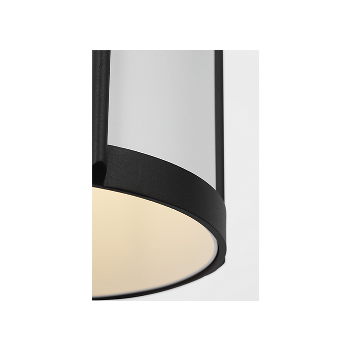 Generation Lighting Luning Small Lantern Textured Black with White Aluminum Shade Bulb[s] Included (GLO1091D-TXBE)