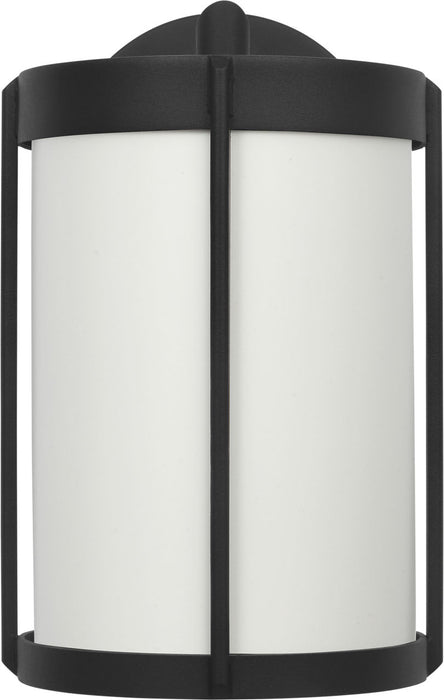 Generation Lighting Luning Small Lantern Textured Black with White Aluminum Shade Bulb[s] Not Included (GLO1091D-TXB)