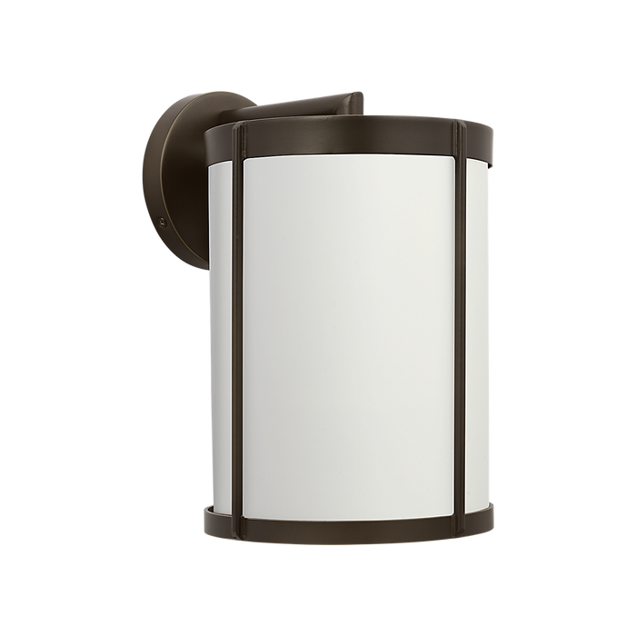 Generation Lighting Luning Medium Lantern Antique Bronze with White Aluminum Shade Bulb[s] Included (GLO1101D-ANBZE)