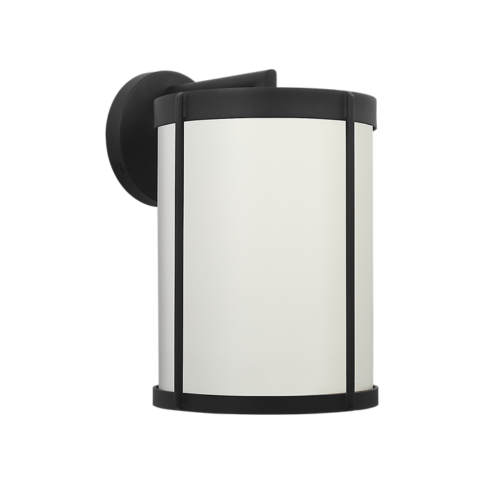 Generation Lighting Luning Medium Lantern Textured Black with White Aluminum Shade Bulb[s] Included (GLO1101D-TXBE)