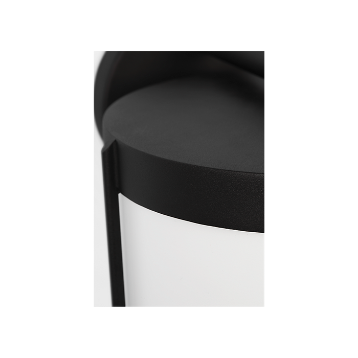 Generation Lighting Luning Medium Lantern Textured Black with White Aluminum Shade Bulb[s] Not Included (GLO1101D-TXB)