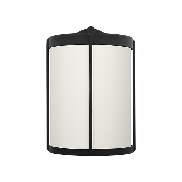 Generation Lighting Luning Medium Lantern Textured Black with White Aluminum Shade Bulb[s] Not Included (GLO1101D-TXB)