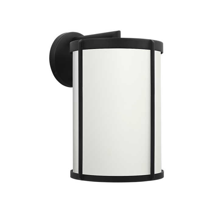 Generation Lighting Luning Large Lantern Textured Black with White Aluminum Shade Bulb[s] Included (GLO1111D-TXBE)