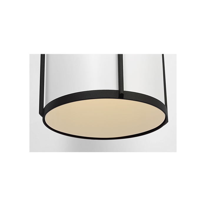 Generation Lighting Luning Large Lantern Textured Black with White Aluminum Shade Bulb[s] Not Included (GLO1111D-TXB)