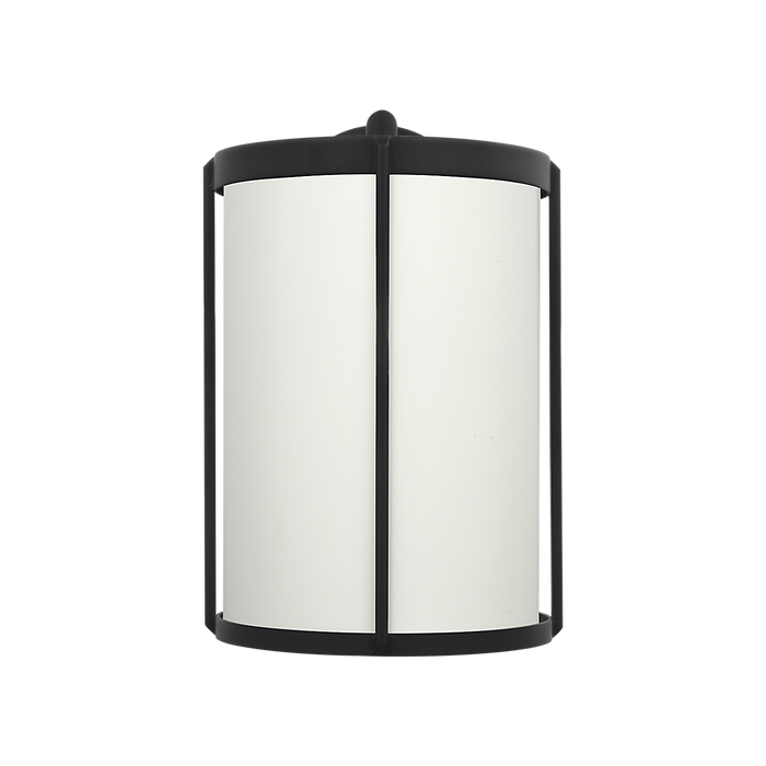 Generation Lighting Luning Large Lantern Textured Black with White Aluminum Shade Bulb[s] Not Included (GLO1111D-TXB)