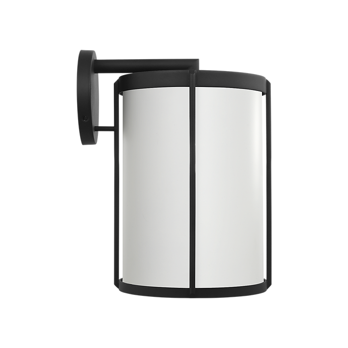 Generation Lighting Luning Large Lantern Textured Black with White Aluminum Shade Bulb[s] Not Included (GLO1111D-TXB)