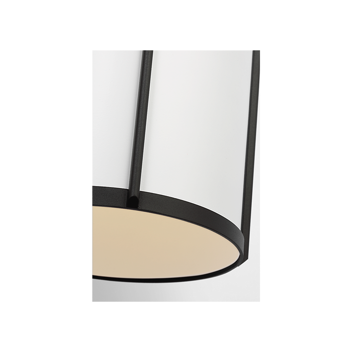 Generation Lighting Luning Extra Large Lantern Textured Black with White Aluminum Shade Bulb[s] Included (GLO1121D-TXBE)