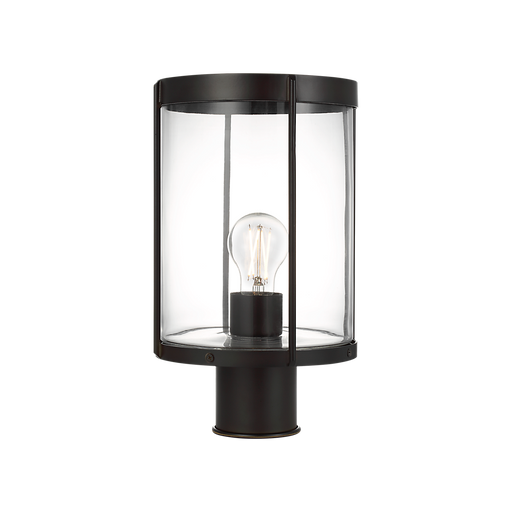Generation Lighting Luning 13 Inch One-Light Outdoor Post Lantern Textured Black with Clear Glass Bulb[s] Included (GLO1741C-TXBE)