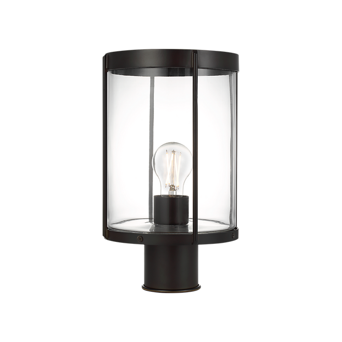 Generation Lighting Luning 13 Inch One-Light Outdoor Post Lantern Textured Black with Clear Glass Bulb[s] Included (GLO1741C-TXBE)