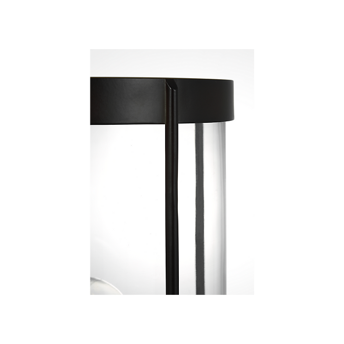 Generation Lighting Luning 13 Inch One-Light Outdoor Post Lantern Textured Black with Clear Glass Bulb[s] Included (GLO1741C-TXBE)