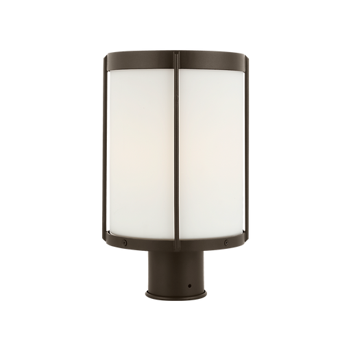 Generation Lighting Luning 13 Inch One-Light Outdoor Post Lantern Antique Bronze with Etched White Glass Bulb[s] Not Included (GLO1741OE-ANBZ)