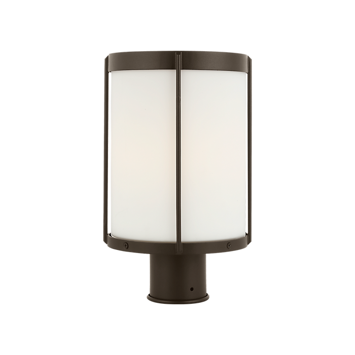 Generation Lighting Luning 13 Inch One-Light Outdoor Post Lantern Antique Bronze with Etched White Glass Bulb[s] Included (GLO1741OE-ANBZE)