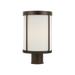 Generation Lighting Luning 13 Inch One-Light Outdoor Post Lantern Antique Bronze with Etched White Glass Bulb[s] Included (GLO1741OE-ANBZE)