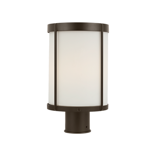 Generation Lighting Luning 13 Inch One-Light Outdoor Post Lantern Antique Bronze with Etched White Glass Bulb[s] Not Included (GLO1741OE-ANBZ)