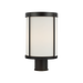 Generation Lighting Luning 13 Inch One-Light Outdoor Post Lantern Textured Black with Etched White Glass Bulb[s] Included (GLO1741OE-TXBE)