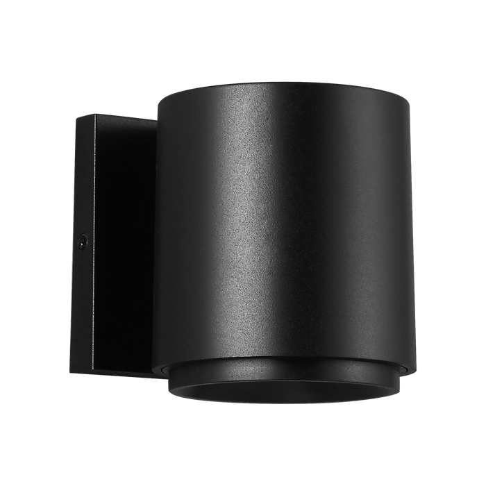 Generation Lighting Huntwick Round Outdoor Wall Textured Black (GLO2101TXB)