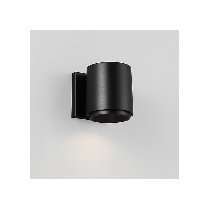 Generation Lighting Huntwick Round Outdoor Wall Textured Black (GLO2101TXB)