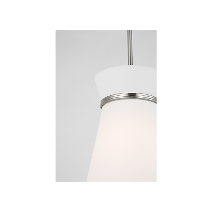 Generation Lighting Fynn One-Light Pendant Brushed Nickel Bulb[s] Not Included (GLP1751BN)