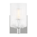 Generation Lighting Lando 1-Light Bath Vanity Wall Sconce In Chrome Finish With Clear Fluted Glass Shade(GLV1041CH)