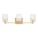 Generation Lighting Lando 3-Light Bath Vanity Wall Sconce In Satin Bronze Finish With Clear Fluted Glass Shades(GLV1043SB)