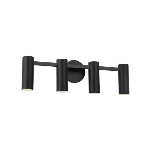 Generation Lighting Zentro Four-Light Vanity Midnight Black Bulb[s] Included (GLV2084MBKE)