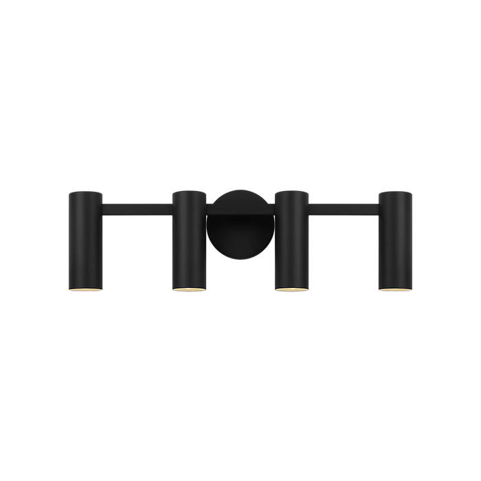 Generation Lighting Zentro Four-Light Vanity Midnight Black Bulb[s] Included (GLV2084MBKE)