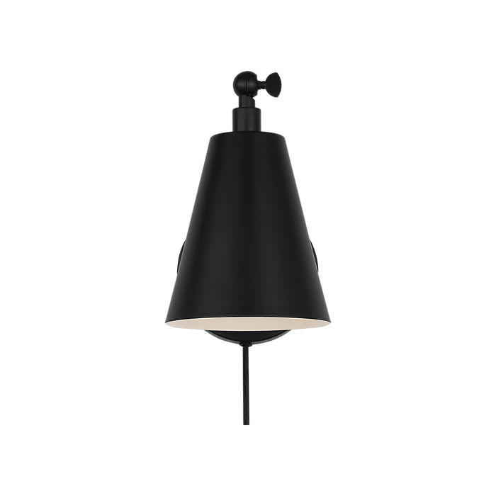 Generation Lighting Drae One-Light Task Sconce Midnight Black Bulb[s] Not Included (GLW2001MBK)