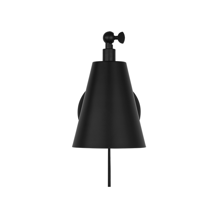 Generation Lighting Drae One-Light Task Sconce Midnight Black Bulb[s] Included (GLW2001MBKE)