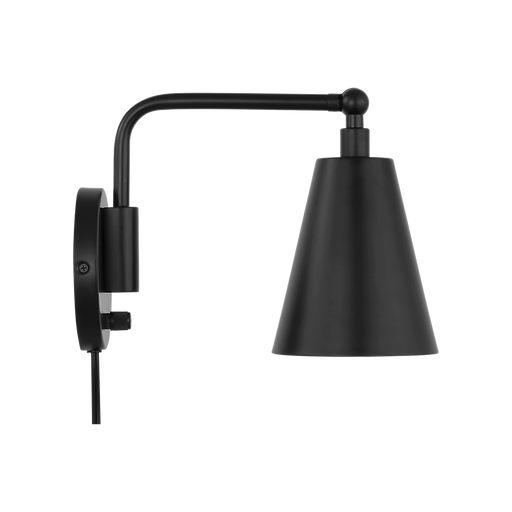Generation Lighting Drae One-Light Task Sconce Midnight Black Bulb[s] Not Included (GLW2001MBK)