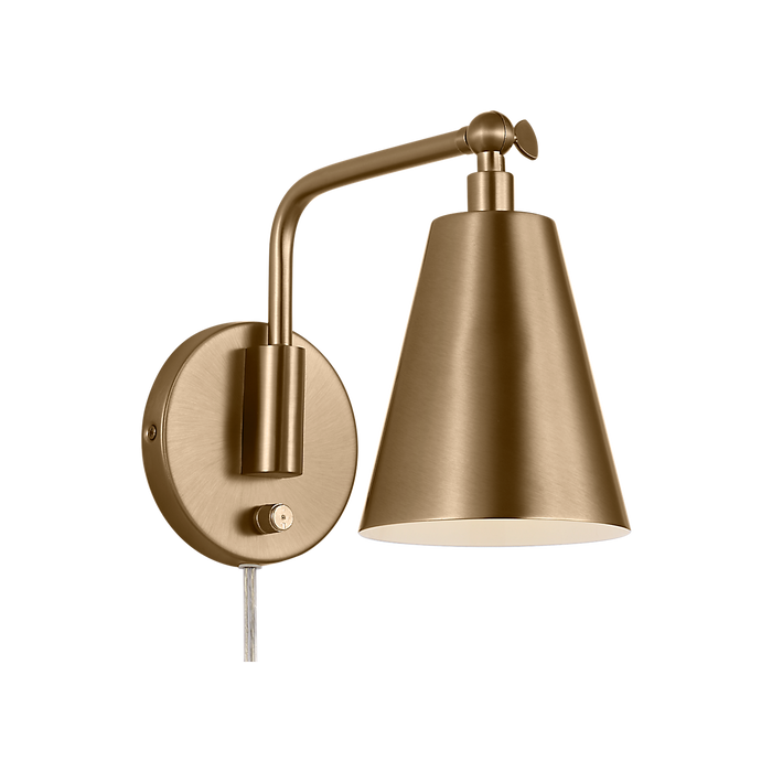 Generation Lighting Drae One-Light Task Sconce Satin Brass Bulb[s] Included (GLW2001SBE)