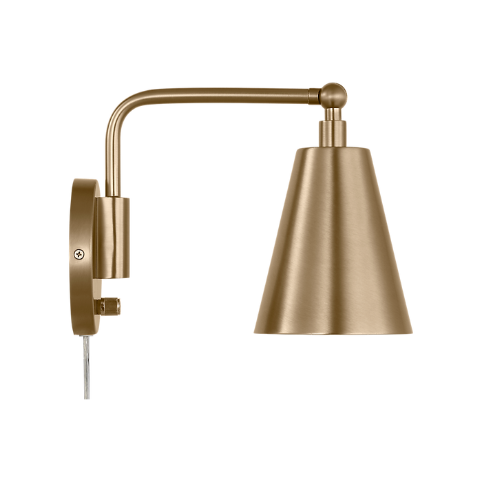 Generation Lighting Drae One-Light Task Sconce Satin Brass Bulb[s] Included (GLW2001SBE)