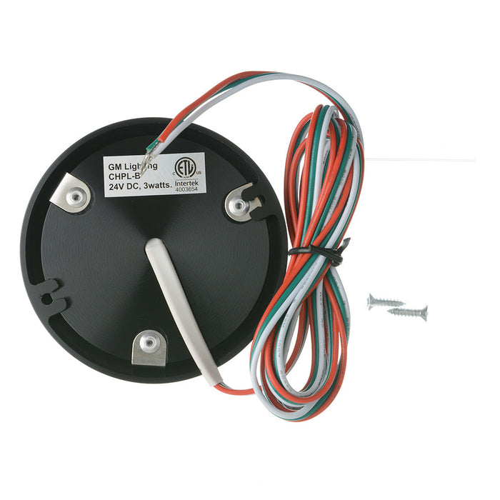GM Lighting 3W 24V ChromaDim Puck Light Tunable White 2400K-5000K Dimmable 90 CRI Black (CHPL-B)