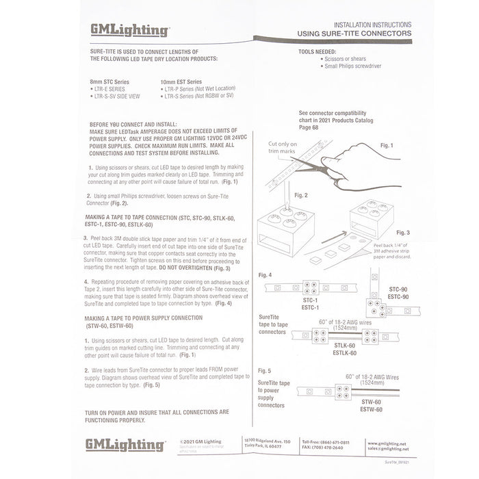 GM Lighting Sure-Tite Tape To Tape Connector (STC-1)