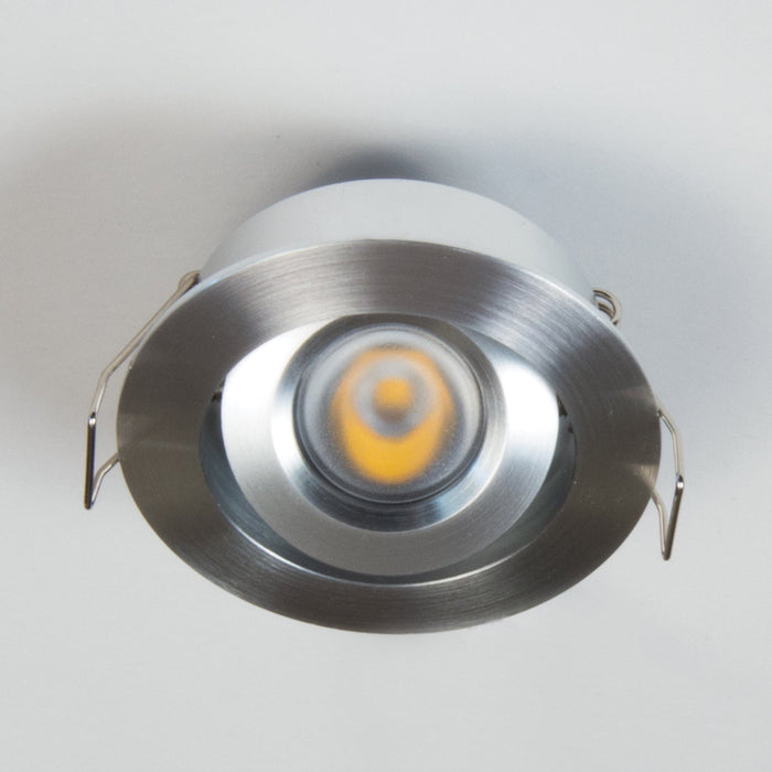 GM Lighting 12VDC Mini LED Dimmable Recessed Downlight 3W 120Lm 3000K 2 Inch Diameter Brushed Aluminum (GMR4-WW-BA)