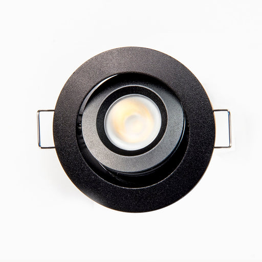 GM Lighting 12VDC Mini LED Dimmable Recessed Downlight 3W 120Lm 3000K 2 Inch Diameter Black (GMR4-WW-B)