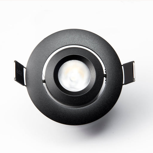 GM Lighting 12VDC Mini LED Dimmable Recessed Downlight 6W 375Lm 3000K 2-7/8 Inch Diameter Black (GMR6-WW-B)