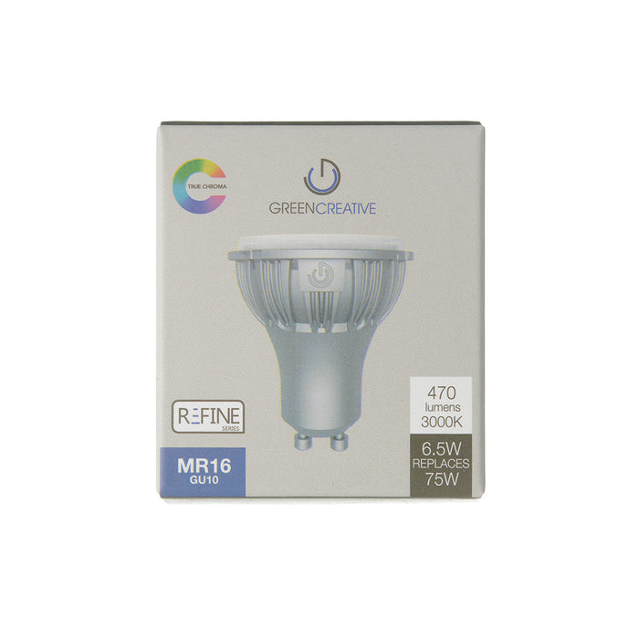 Green Creative 6.5GU10DIM/930NF25 MR16 GU10 Base 6.5W JA8 / T20 High CRI 95 3000K 470Lm 120V Dimmable (35547)