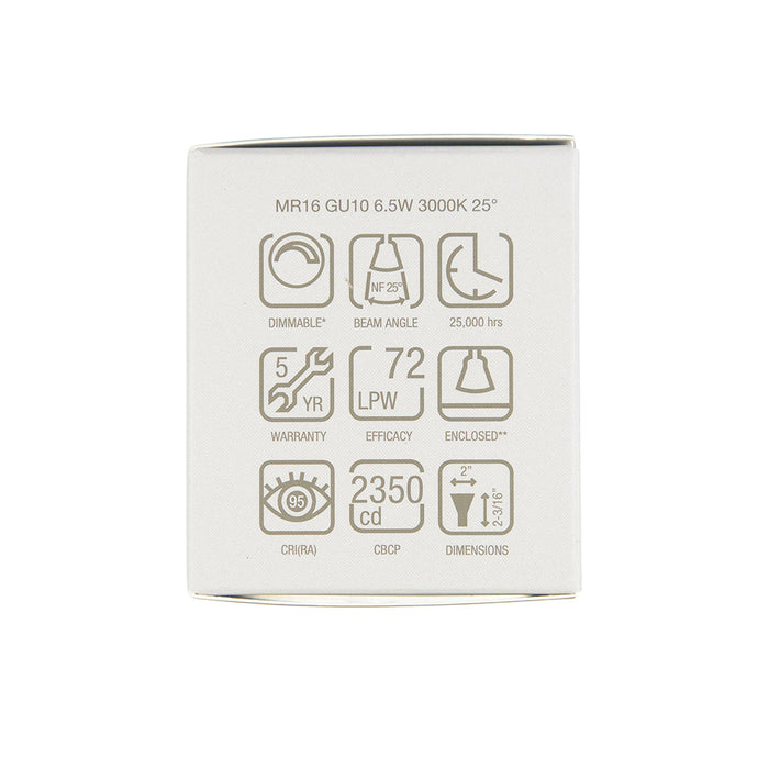 Green Creative 6.5GU10DIM/930NF25 MR16 GU10 Base 6.5W JA8 / T20 High CRI 95 3000K 470Lm 120V Dimmable (35547)