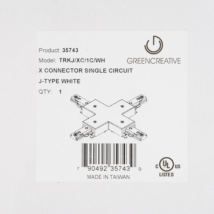 Green Creative TRKJ/XC/1C/WH Single Circuit J-Type Track X Connector White (35743)