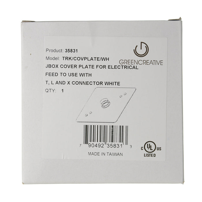 Green Creative TRK/COVPLATE/WH Single Circuit J-Type Cover Plate White For Use With L T And X Connectors (35831)