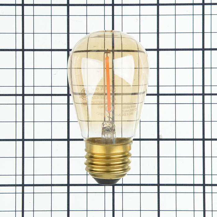Green Creative 1FS14/820/A/R Wet Location Rated S14 E26 1W Filament 120V Amber (36078)