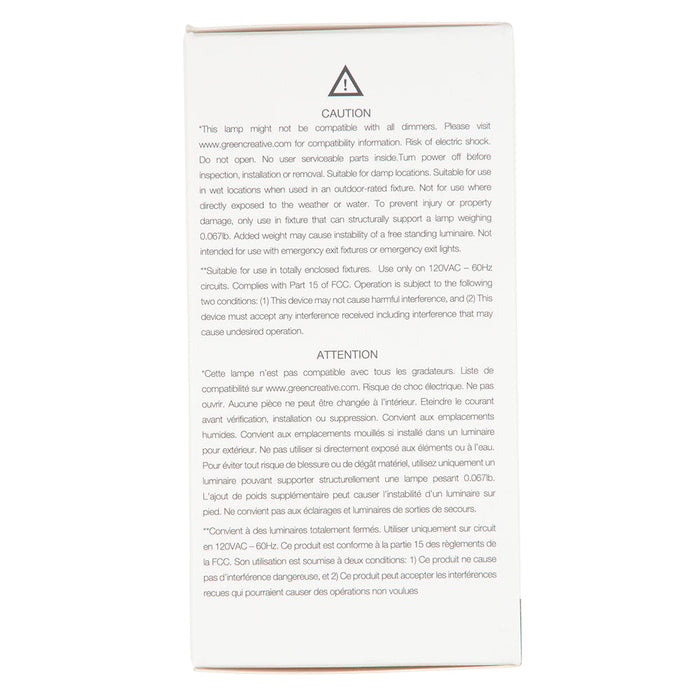 Green Creative 9A19DIM/827/R A19 Lamp E26 Base 9W Enclosed 120V Dimmable 2700K (36548)