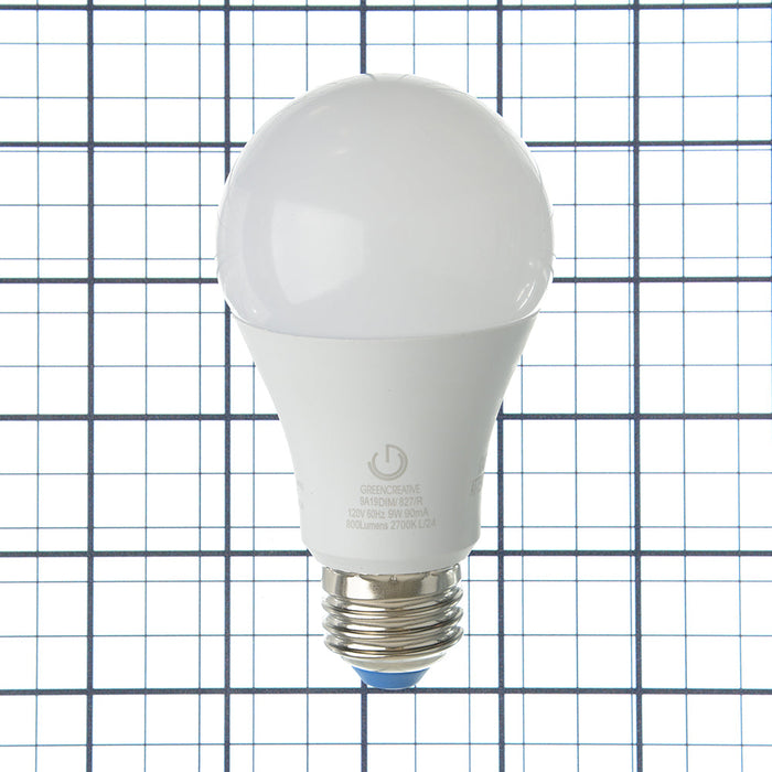 Green Creative 9A19DIM/827/R A19 Lamp E26 Base 9W Enclosed 120V Dimmable 2700K (36548)