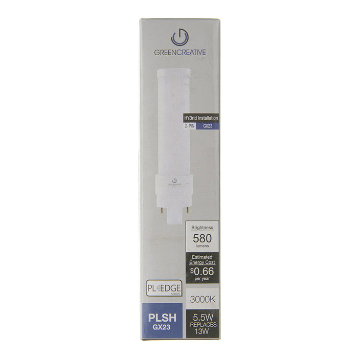 Green Creative 5.5PLSH/830/HYB/GX23/R PLS Gx23 5.5W Double Twin Tube Replacement PL Edge Series Hybrid (36645)