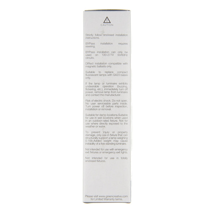 Green Creative 5.5PLSH/830/HYB/GX23/R PLS Gx23 5.5W Double Twin Tube Replacement PL Edge Series Hybrid (36645)