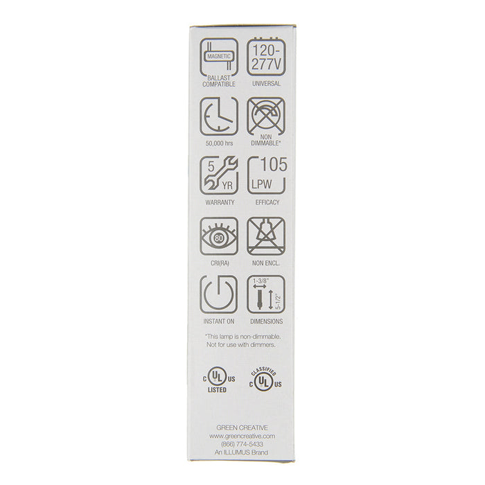 Green Creative 5.5PLSH/830/HYB/GX23/R PLS Gx23 5.5W Double Twin Tube Replacement PL Edge Series Hybrid (36645)