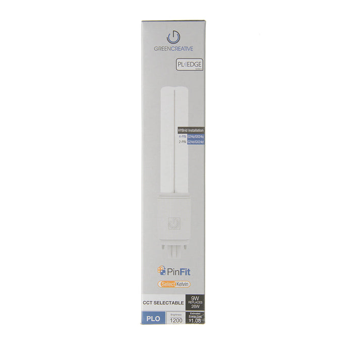 Green Creative 9PLO/8CCTS/HYB/PF Pinfit PL Omni 9W CCT Selectable 3000K/3500K/4000K PL Edge Series Bypass 120-277V Or Direct (37088)