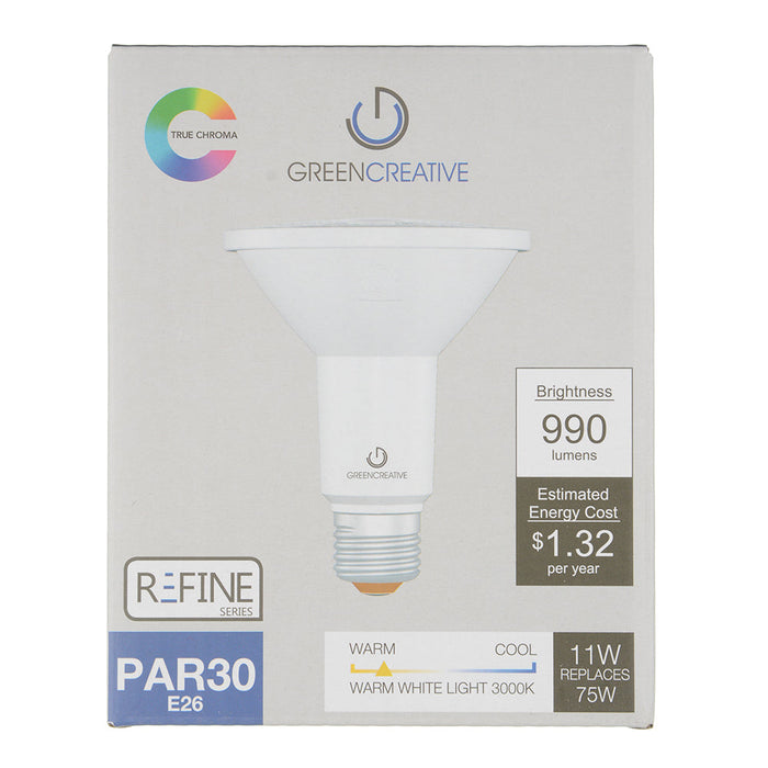 Green Creative 11PAR30DIM/930FL40/SL PAR30 E26 Base 11W Refine Series High 95 CRI 40 Degree Beam Angle 120V Dimmable (37186)